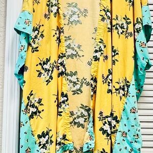 Matilda Jane What A Catch Yellow and Teal Floral Kimono